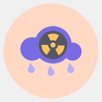 Icon acid rain. Global warming elements. Icon in color mate style.