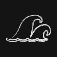 Icon tsunami. Global warming elements. Icon in chalk style. vector