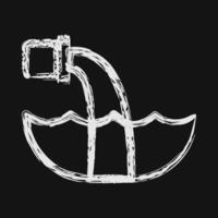Icon water pollution. Global warming elements. Icon in chalk style. vector