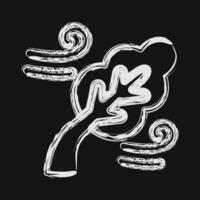 Icon strong winds. Global warming elements. Icon in chalk style. vector