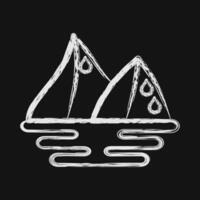 Icon ice melting. Global warming elements. Icon in chalk style. vector