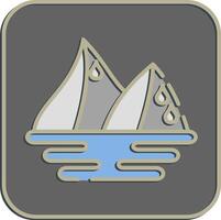 Icon ice melting. Global warming elements. Icon in embossed style. vector