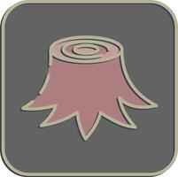 Icon tree stump. Global warming elements. Icon in embossed style. vector