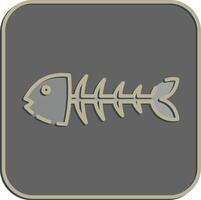 Icon fishbone. Global warming elements. Icon in embossed style. vector