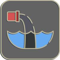 Icon water pollution. Global warming elements. Icon in embossed style. vector