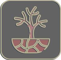 Icon droughts. Global warming elements. Icon in embossed style. vector