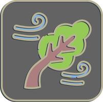 Icon strong winds. Global warming elements. Icon in embossed style. vector