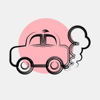 Icon car pollution. Global warming elements. Icon in color spot style. vector