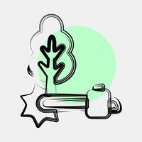 Icon deforestation. Global warming elements. Icon in color spot style. vector