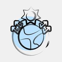 Icon greenhouse effect. Global warming elements. Icon in color spot style. vector