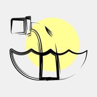 Icon water pollution. Global warming elements. Icon in color spot style. vector
