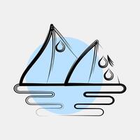 Icon ice melting. Global warming elements. Icon in color spot style. vector