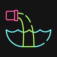 Icon water pollution. Global warming elements. Icon in neon style. vector