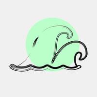 Icon tsunami. Global warming elements. Icon in color spot style. vector