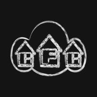 Icon cfc gas. Global warming elements. Icon in chalk style. vector