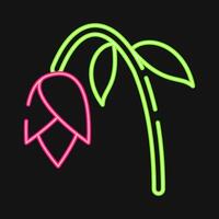 Icon wilted flower. Global warming elements. Icon in neon style. vector