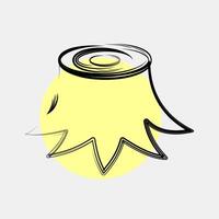 Icon tree stump. Global warming elements. Icon in color spot style. vector