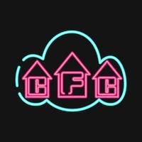 Icon cfc gas. Global warming elements. Icon in neon style. vector