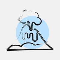 Icon volcano eruption. Global warming elements. Icon in color spot style. vector