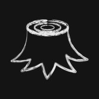 Icon tree stump. Global warming elements. Icon in chalk style. vector