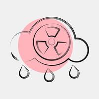 Icon acid rain. Global warming elements. Icon in color spot style. vector