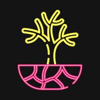 Icon droughts. Global warming elements. Icon in neon style. vector