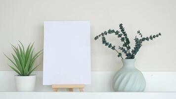Embracing Minimalist Home Decor Featuring an Empty Canvas with Greenery video