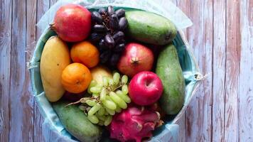 A colorful assortment of fresh fruits arranged in a basket for enjoyment video