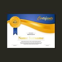 certificate colorful abstract waves design vector
