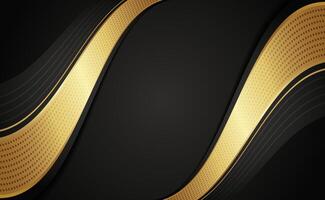 dark and gold abstract wave background vector