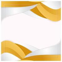 white and gold abstract wave background design template vector