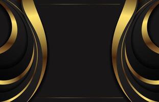 Dark gold abstract wave background design vector