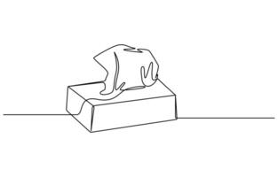 Tissue box continuous line vector