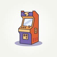 arcade game machine line art flat icon illustration design. simple modern 8 bit retro style game machines logo concept vector