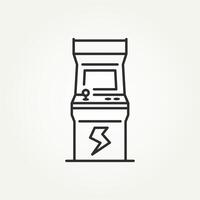 isolated retro arcade game machine line art icon illustration design vector