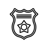 Identification badge icon, line style icon vector