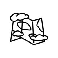 map guide icon, line style icon vector