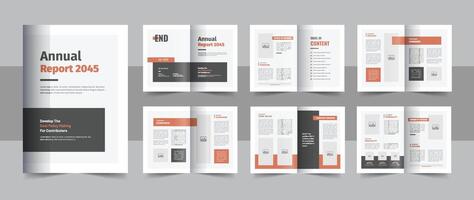 Modern unique annual report brochure design template layout vector