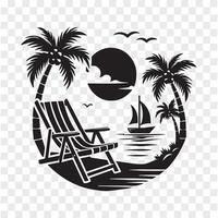 Island Vibes Summer Chair and Palms vector