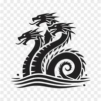 Dragon in Motion Silhouette Art vector