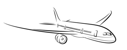 The Sketch of a big passenger airliner. vector