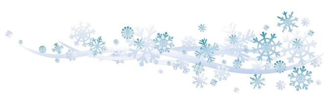 A winter blue background with the snowfall. vector
