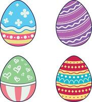 A set of four colorful Easter eggs vector