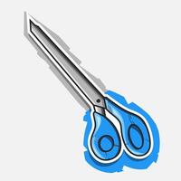 Scissor and cutter logo modern art colorful design with dark background. Abstract artistic sketch illustration. vector