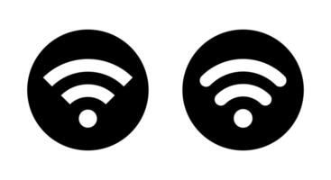 Wifi, wireless network icon on black circle vector