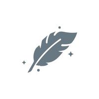 Feather icon and star vector