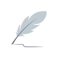 Feather icon and line vector