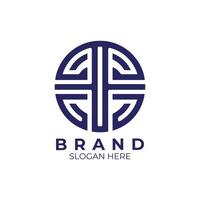 monogram logo for brand name that is made up of a circle vector