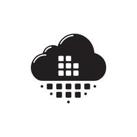 cloud icon illustration, simple design, flat style, isolated on white background vector