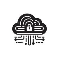 cloud computing icon illustration, flat design, isolated on white background vector